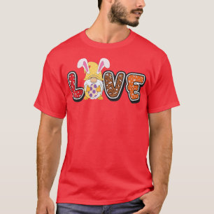 Easter Gifts For Women Kids Happy LOVE Gnomes Hunt T-Shirt
