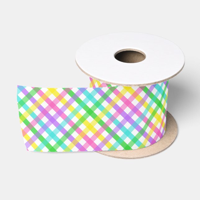 Easter Gingham 8 Satin Ribbon (Spool)
