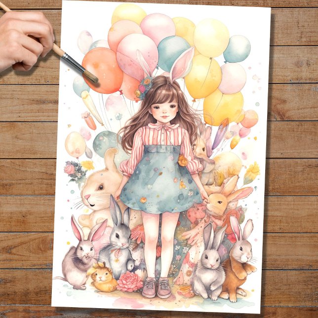 Easter Girl 3 Decoupage Paper (Creator Uploaded)