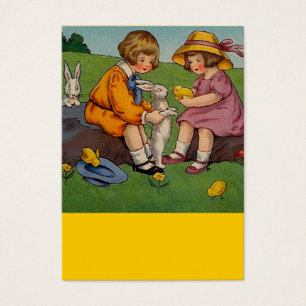Easter Girl and boy with bunnies