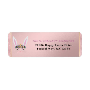 Easter Girly Blush Pink Floral Bunny