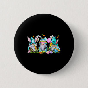 Easter Gnome 3 Cute Gnomes With Easter Eggs Spring 6 Cm Round Badge