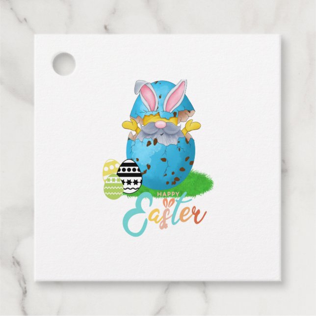 Easter Gnome Bunny Ears Favour Tags (Front)