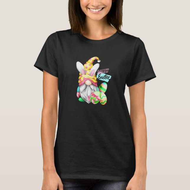 Easter Gnome  Egg Hunting Women Happy Easter Day T-Shirt (Front)