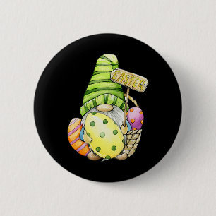 Easter Gnome Holding Easter Egg Gr Green And Wicke 6 Cm Round Badge