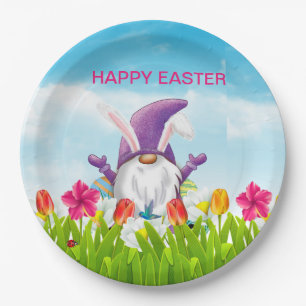 Easter Gnome Napkins Paper Plate