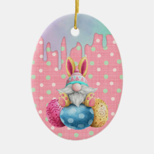 Easter Gnome Polkadot Eggs Icing Drips  Ceramic Tree Decoration