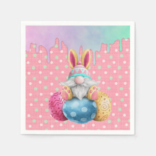 Easter Gnome Polkadot Eggs Icing Drips Napkin