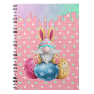 Easter Gnome Polkadot Eggs Icing Drips Notebook
