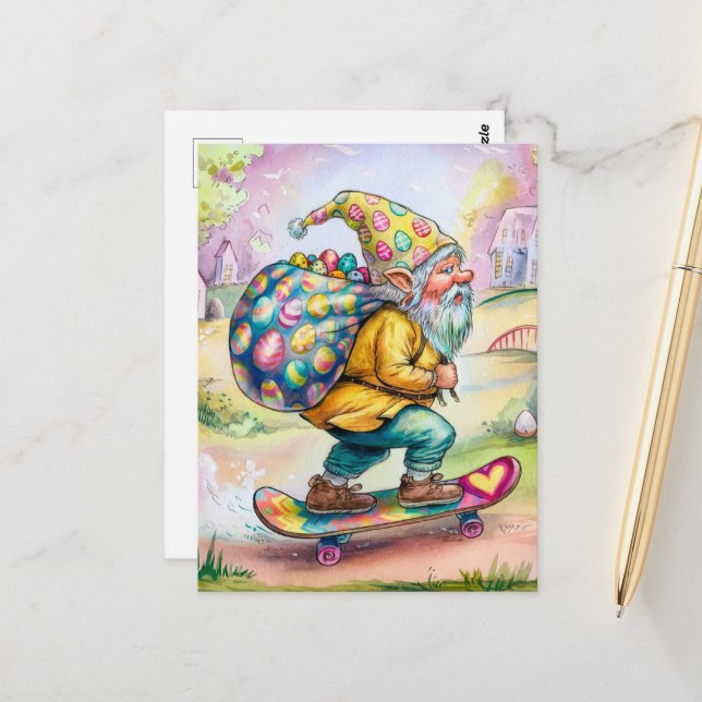 Easter Gnome Postcard (Front/Back In Situ)