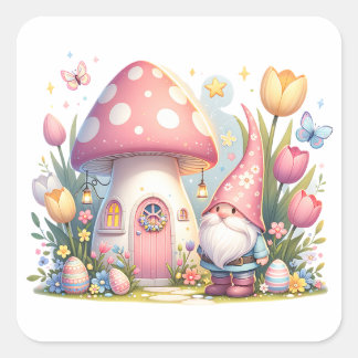Easter Gnome Square Sticker
