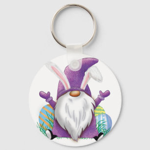 Easter Gnome Tote Bag Key Ring