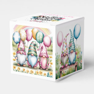 Easter Gnomes in Watercolor Birthday Party Favour Box