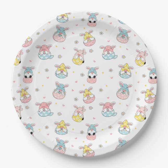 Easter Gnomes Paper Plate (Front)