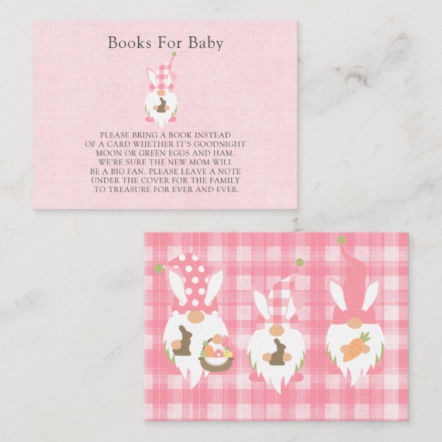 Easter Gnomes Pink Girl Books For Baby Business Card (Front/Back)