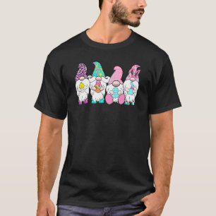 Easter Gnomies Pastel Spring Bunny Ears Gingham Ra T-Shirt