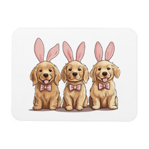 Easter Golden Retriever Puppy Dogs Bunny Ears Magnet