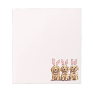Easter Golden Retriever Puppy Dogs Bunny Ears Notepad