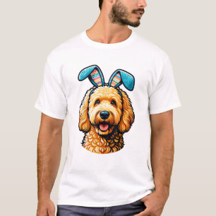 Easter Goldendoodle Dog Wearing Bunny Ears, Easter T-Shirt