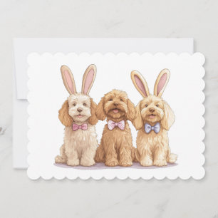 Easter Goldendoodle Dogs Holiday Card