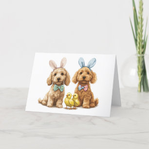 Easter Goldendoodle Dogs Holiday Card