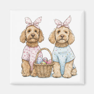 Easter Goldendoodle Dogs Magnet