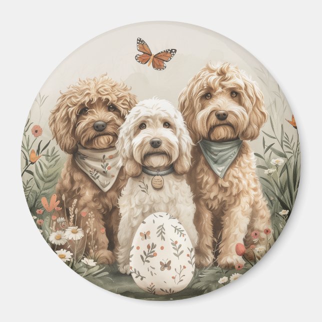 Easter Goldendoodle Dogs Magnet (Front)