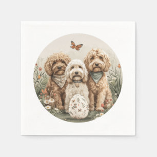 Easter Goldendoodle Dogs Napkin