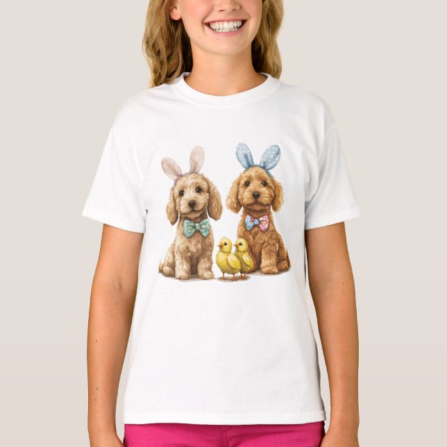 Easter Goldendoodle Dogs T-Shirt (Front)