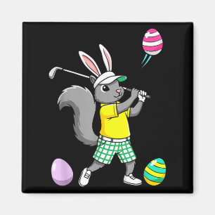 Easter Golf Bunny Rabbit Golfer Golf Player Dad Magnet