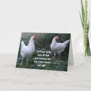 EASTER GOSSIPING HENS JOKE card