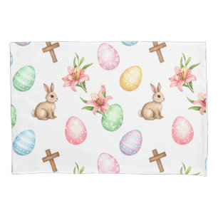 Easter Grace – Seamless Pastel Bunny & Cross Patte Pillowcase