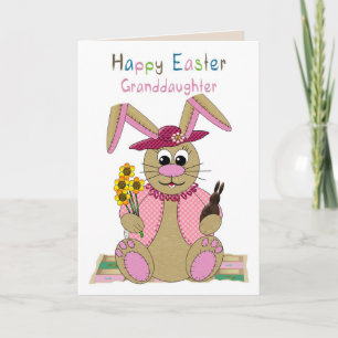 Easter, Granddaughter, Stuffed Easter Bunny Card