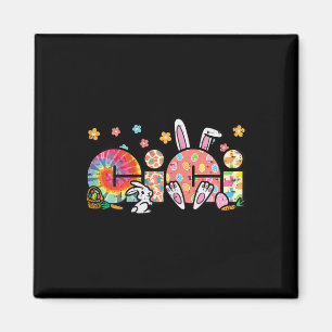 Easter Grandma Gigi Bunny Ear Tie Dye Nana Mimi Fa Magnet