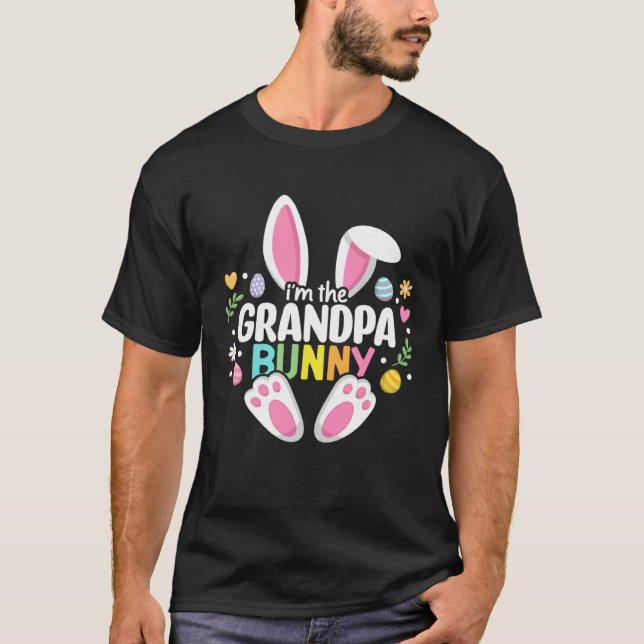 Easter Grandpa Bunny Papa Happy Easter Day Family  T-Shirt (Front)