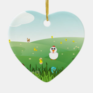 easter grass ceramic tree decoration