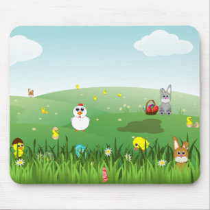 easter grass mouse mat