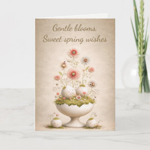 Easter Greeting Card Floral Soft Spring Elegant