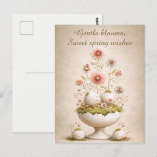 Easter Greeting Card Floral Soft Spring Elegant