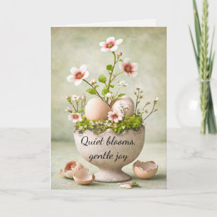 Easter Greeting Card Minimal Floral Spring