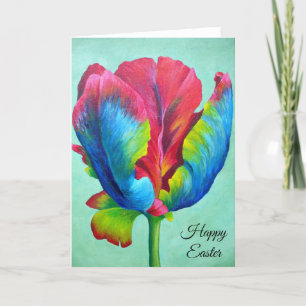 Easter Greeting Card - Rainbow Tulip