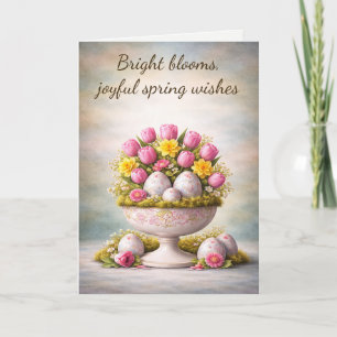 Easter Greeting Card Tulips Floral Spring