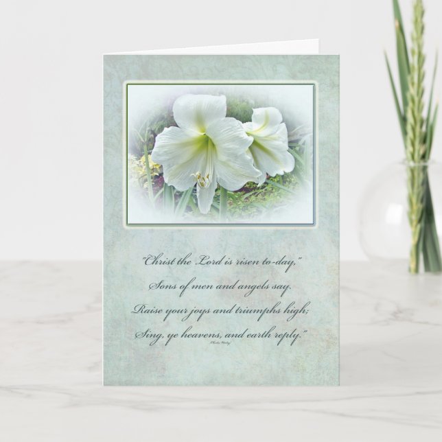 Easter Greeting Card - White Amaryllis (Front)