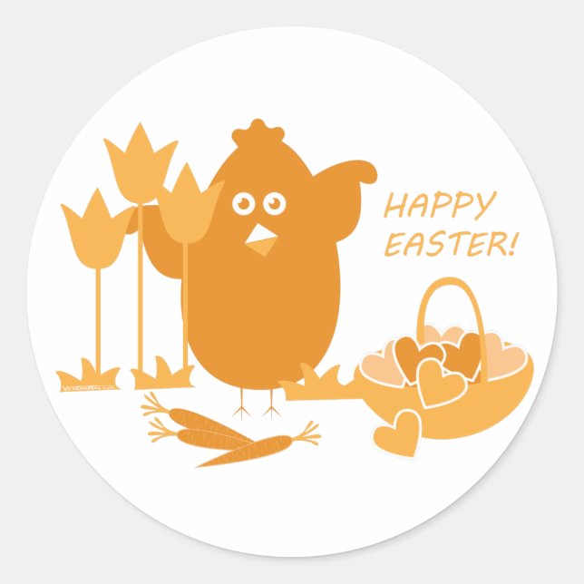 Easter Greeting Classic Round Sticker (Front)