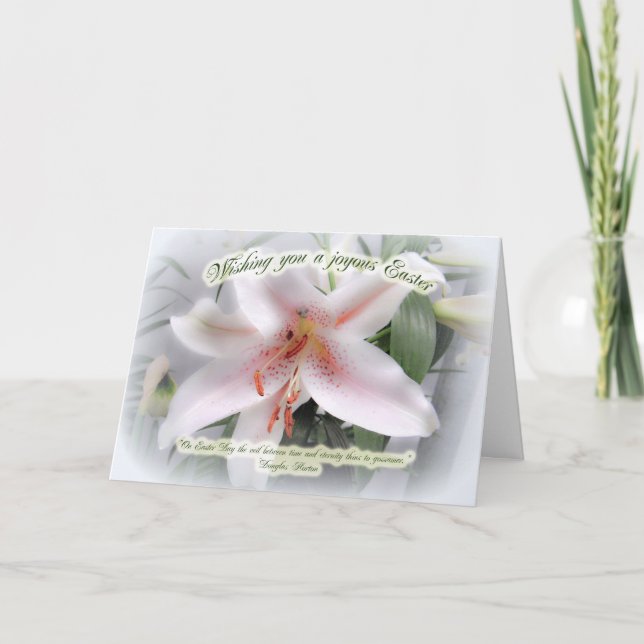 Easter Greeting White Lily Floral Card (Front)