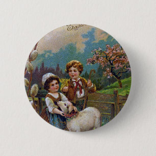 Easter Greetings 1908 6 Cm Round Badge