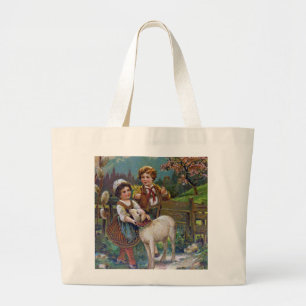 Easter Greetings 1908 Large Tote Bag
