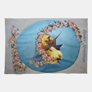 Easter Greetings 1909 Tea Towel