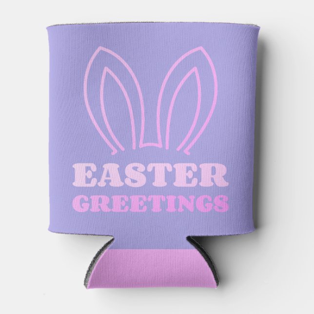 Easter Greetings Bunny Ears Beverage Cooler (Front)