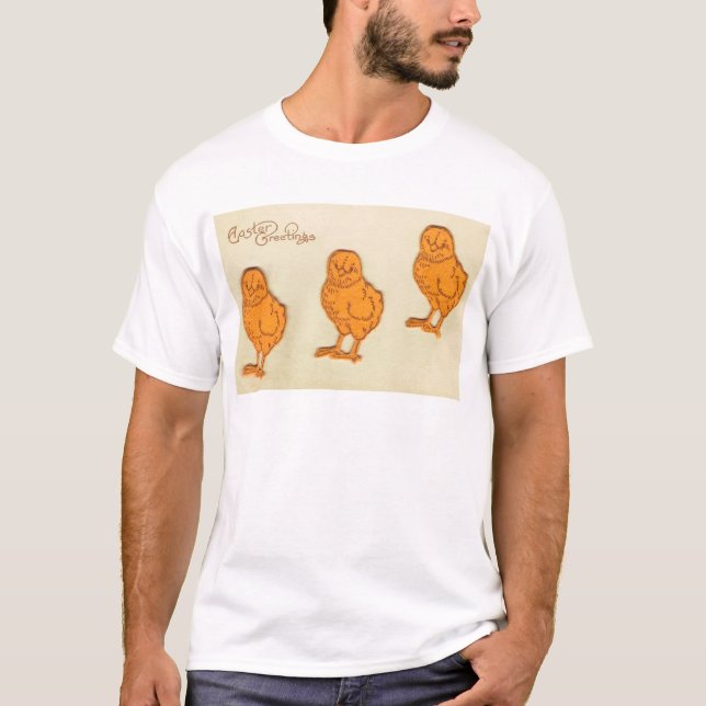 Easter Greetings Chicks Beige T-Shirt (Front)